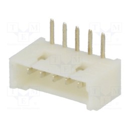 50 pcs : A1250WR-5P - Socket, wire-board, male, 1.25mm, PIN: 5, THT, 125V, 1A, tinned