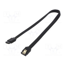10 pcs : SAVGAK-06 - Cable: SATA, SATA plug,both sides, 0.5m, SATA III, black, 6Gbps