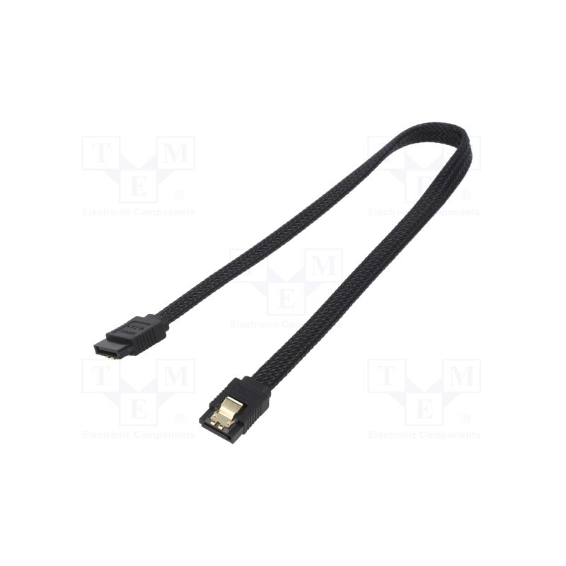 10 pcs : SAVGAK-06 - Cable: SATA, SATA plug,both sides, 0.5m, SATA III, black, 6Gbps