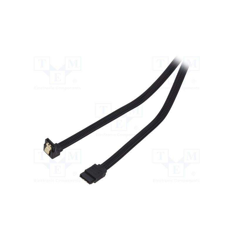 10 pcs : SAVGAK-08 - Cable: SATA, SATA plug,SATA plug angled, 0.5m, SATA III, black