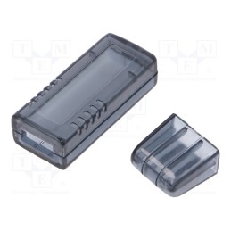 10 pcs : KM-205-TR-S - Enclosure: for USB, X: 20mm, Y: 66mm, Z: 12mm, ABS, snap fastener