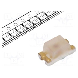 20 pcs : HSMD-C190 - LED, SMD, 0603, orange, 2.8÷8mcd, 1.6x0.8x0.7mm, 170°, 2.2÷2.6V