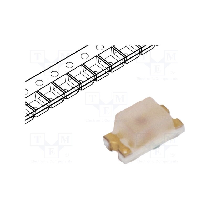 20 pcs : HSMD-C190 - LED, SMD, 0603, orange, 2.8÷8mcd, 1.6x0.8x0.7mm, 170°, 2.2÷2.6V