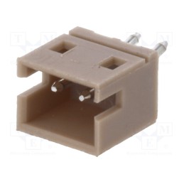 100 pcs : A1500WV-2P - Socket, wire-board, male, 1.5mm, PIN: 2, THT, 100V, 1A, tinned, 20mΩ