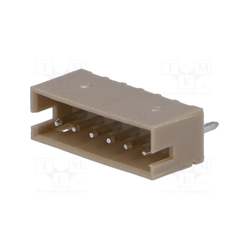 50 pcs : A1500WV-6P - Socket, wire-board, male, 1.5mm, PIN: 6, THT, 100V, 1A, tinned, 20mΩ