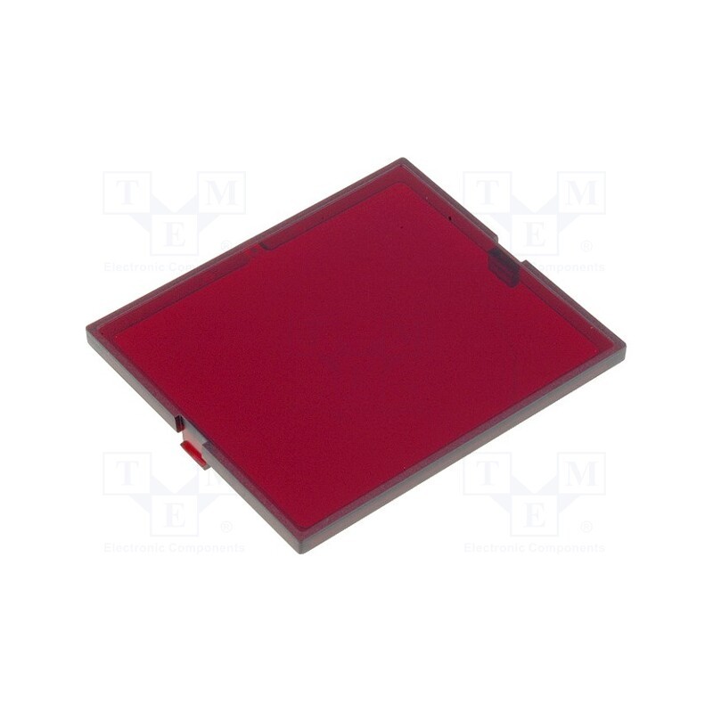 10 pcs : 3M/821P - Front panel, X: 42mm, Y: 49mm, Z: 2.8mm, red, MODULBOX