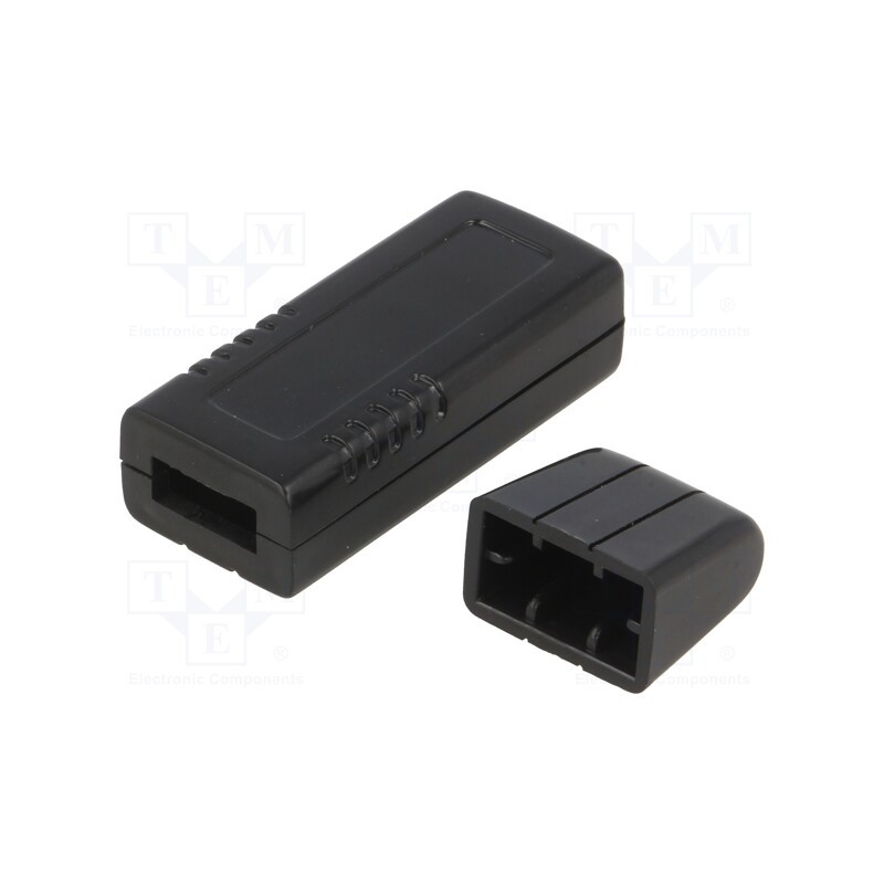 10 pcs : KM-205 BK - Enclosure: for USB, X: 20mm, Y: 66mm, Z: 12mm, ABS, black