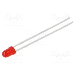 20 pcs : L-7104LSURDK - LED, 3mm, red, 30÷80mcd, 50°, Front: convex, 1.75÷2.2V, No.of term: 2