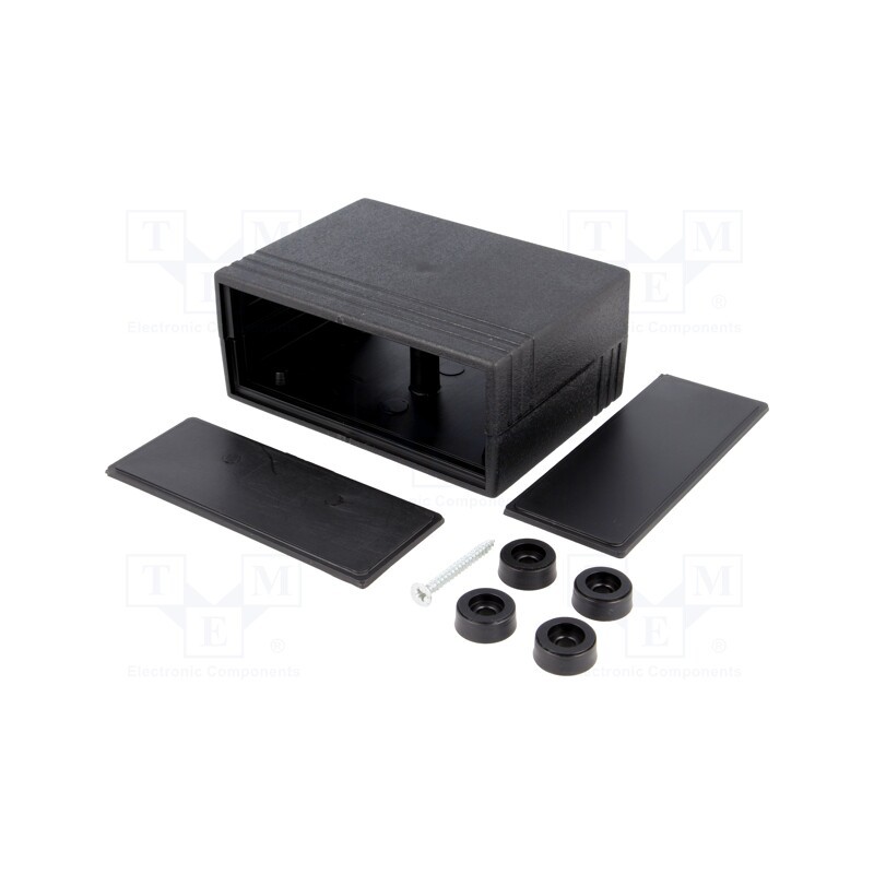 10 pcs : Z6 - Enclosure: with panel, X: 91mm, Y: 66mm, Z: 39mm, polystyrene, black