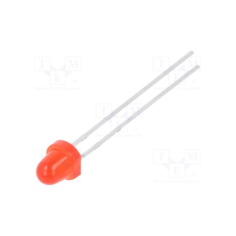 20 pcs : 323-2SURD/S530-A3 - LED, 5mm, red, 63÷100mcd, 40°, Front: convex, 1.7÷2.4V, No.of term: 2
