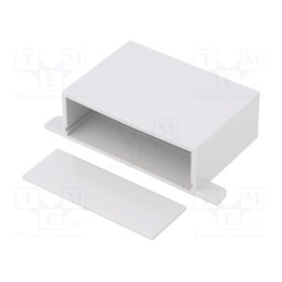 10 pcs : KM-25A/GY - Enclosure: with panel, with fixing lugs, X: 70mm, Y: 50mm, Z: 25mm