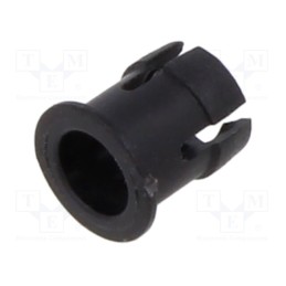 10 pcs : C-104 - LED holder, 3mm, one-piece, black, UL94V-2, L: 5mm, Mat: polyamide