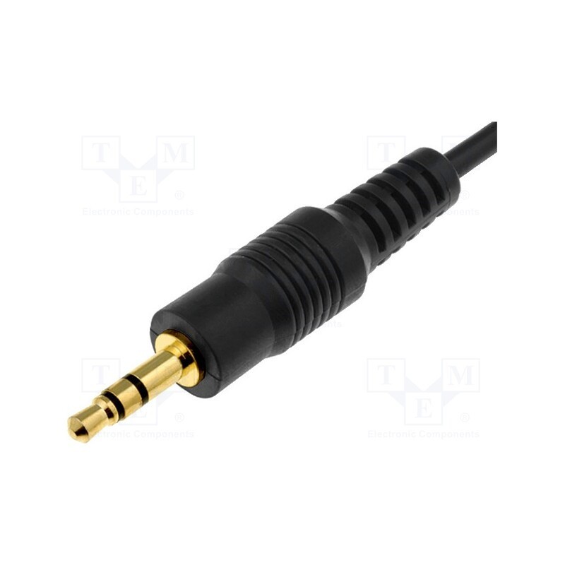 10 pcs : - Cable, gold-plated, Jack 3.5mm 3pin plug,wires, 0.8m, black
