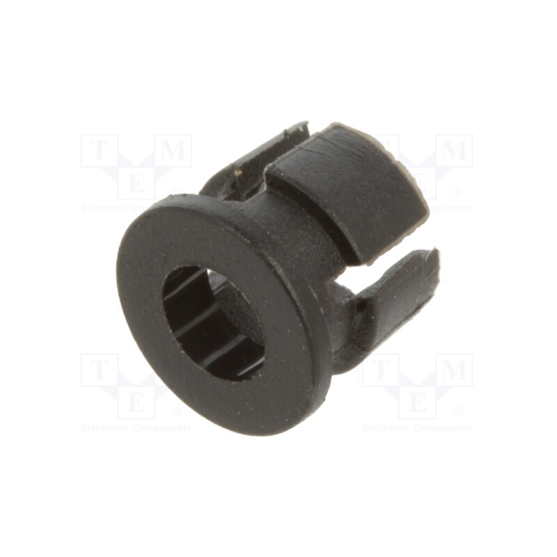 10 pcs : C-101 - LED holder, 3mm, one-piece, black, UL94V-2, L: 4.2mm, Mat: polyamide