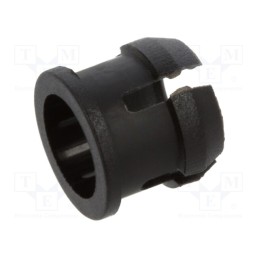 10 pcs : C-174 - LED holder, 5mm, one-piece, black, UL94V-2, L: 5.8mm, Mat: polyamide