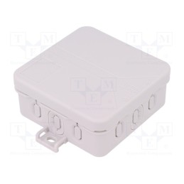10 pcs : 33491201 - Enclosure: junction box, X: 85mm, Y: 85mm, Z: 37mm, polypropylene PP