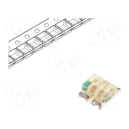 10 pcs : SML-LX0606YGC-TR - LED, SMD, 0606, yellow/green, 1.5x1.6x0.7mm, 150°, 2.1÷2.2V, 20mA