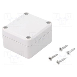 10 pcs : Z117J PS - Enclosure: multipurpose, X: 57mm, Y: 63mm, Z: 37mm, polystyrene, grey