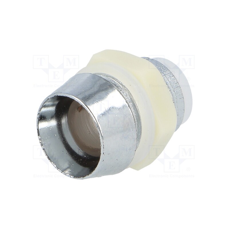 20 pcs : LC-08 - LED holder, 8mm, chromium, ABS, concave, L2: 11.5mm