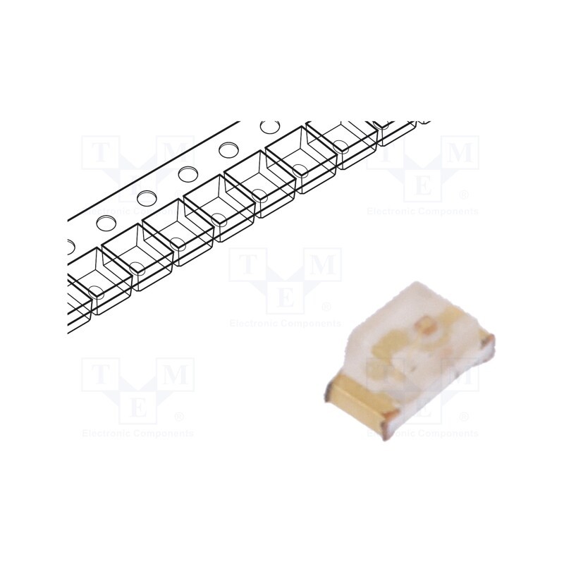20 pcs : KPT-1608SGC - LED, SMD, 0603, green, 5÷15mcd, 1.6x0.8x0.75mm, 150°, 2.2÷2.5V, 20mA