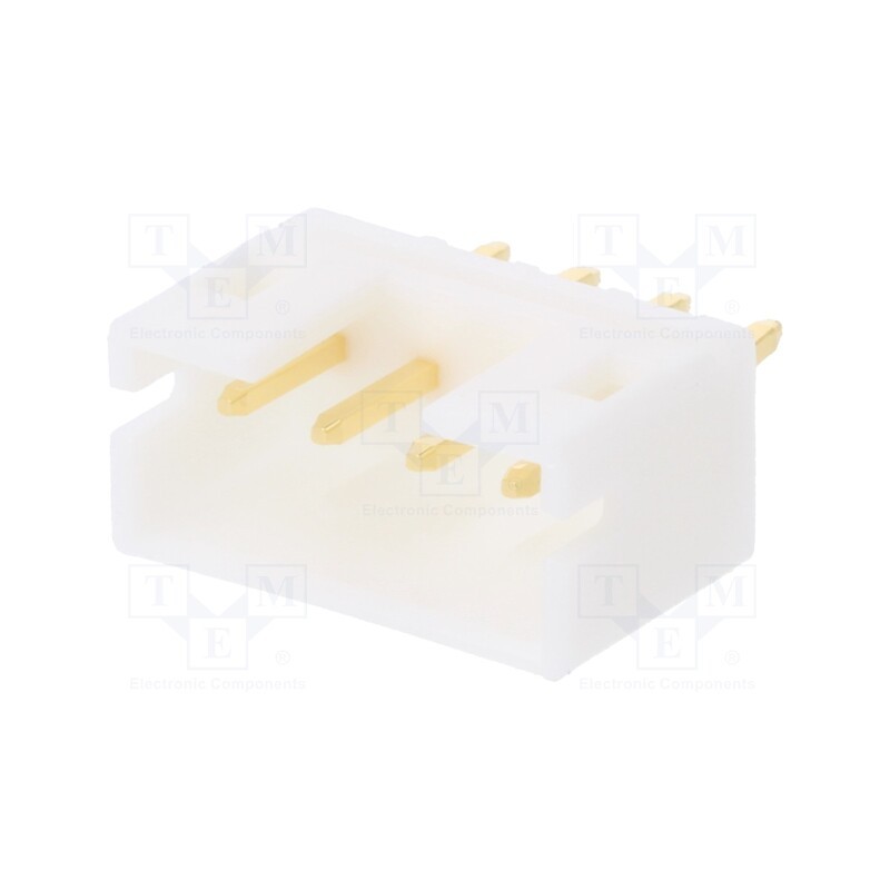 50 pcs : B4B-PH-K-S-GW - Socket, wire-board, male, PH, 2mm, PIN: 4, THT, 100V, 2A, gold-plated
