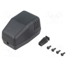 10 pcs : KM-46B/BK - Enclosure: for power supplies, X: 40mm, Y: 66mm, Z: 40mm, ABS, black