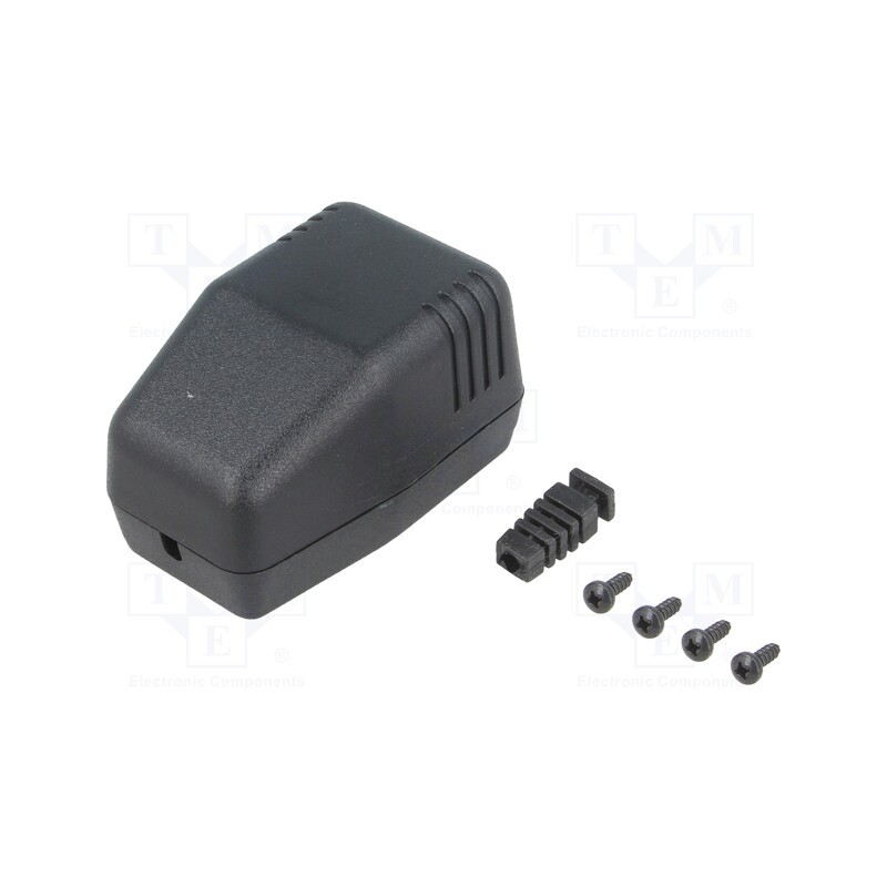 10 pcs : KM-46B/BK - Enclosure: for power supplies, X: 40mm, Y: 66mm, Z: 40mm, ABS, black