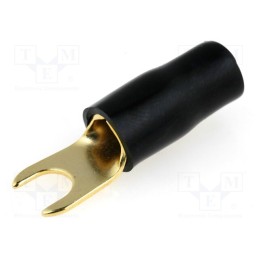 10 pcs : 30.4410-03 - Terminal: fork, M4, 10mm2, gold-plated, insulated, black