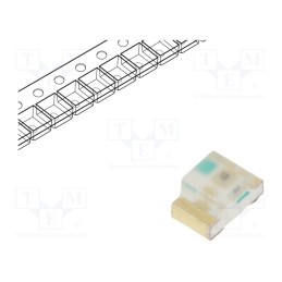 50 pcs : LTST-C170KEKT - LED, SMD, 0805, red, 11.2÷180mcd, 2x1.25x1.1mm, 130°, 1.6÷2.4V, 20mA