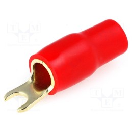 10 pcs : 30.4420-02 - Terminal: fork, M4, 20mm2, gold-plated, insulated, red