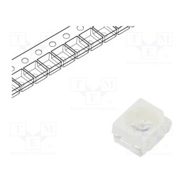 50 pcs : RF-BNRA30TS-CE - LED, SMD, 3528,PLCC2, blue, 200÷650mcd, 3.5x2.8x1.8mm, 120°, 20mA