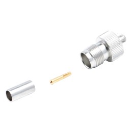 1 pcs - RS PRO, jack Cable Mount TNC Connector, 50Ω, Crimp Termination, Straight Body