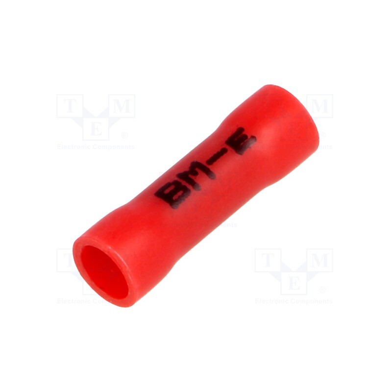 50 pcs : BM 00162 - Tip: butt splice, insulated, copper, 0.25÷1.5mm2, Insulation: PVC