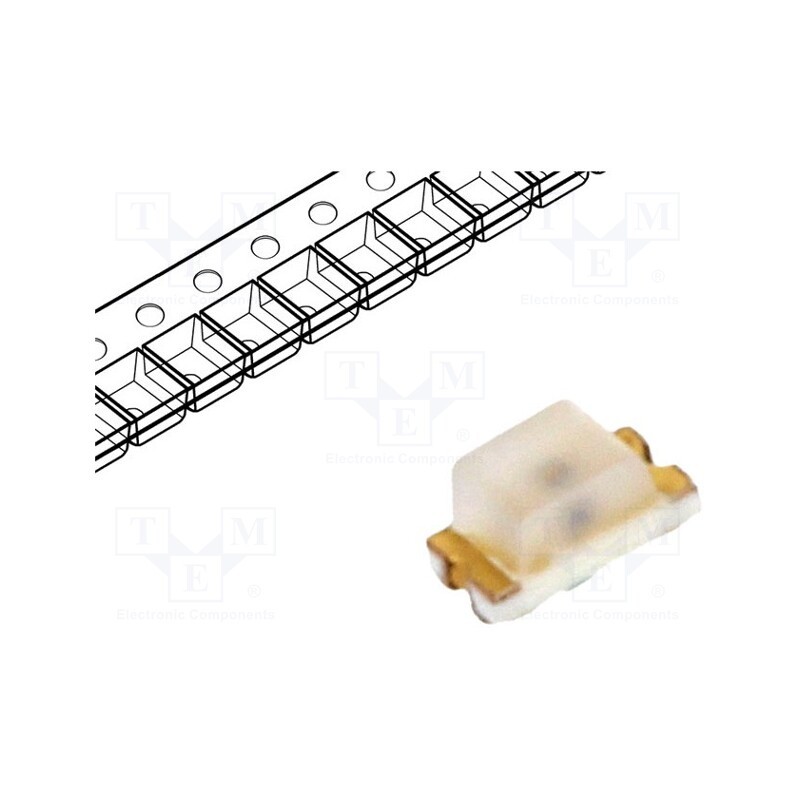 20 pcs : HSMC-C190 - LED, SMD, 0603, red, 28.5÷90mcd, 1.6x0.8x0.8mm, 170°, 1.9÷2.4V, 20mA