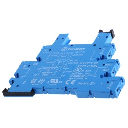 1 pcs - Finder 93 5 Pin 250V ac DIN Rail Relay Socket, for use with 34.51, 34.81