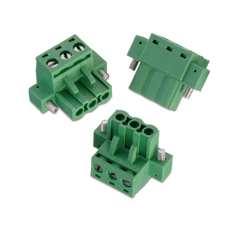 2 pcs - Wurth Elektronik 5mm Pitch 3 Way Vertical Pluggable Terminal Block, Plug, Cable Mount, Solder Termination