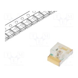 20 pcs : KP-2012SYCK - LED, SMD, 0805, yellow, 80÷150mcd, 2x1.25x1.1mm, 140°, 2÷2.5V, 20mA