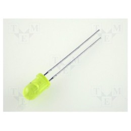 20 pcs : L-53LYD - LED, 5mm, yellow, 0.8÷3.2mcd, 60°, Front: convex, 2.1÷2.5V