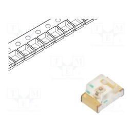 20 pcs : KP-2012LSURCK - LED, SMD, 0805, red, 10÷22mcd, 2x1.25x1.1mm, 140°, 1.75÷2.2V, 2mA