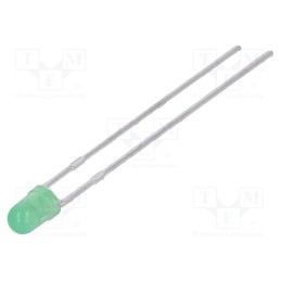 20 pcs : L-7104SGD - LED, 3mm, green, 18÷40mcd, 50°, Front: convex, 2.2÷2.5V