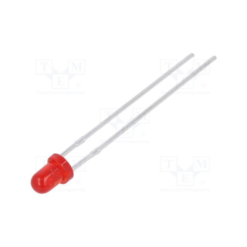 20 pcs : L-34HD - LED, 3mm, red, 1÷3mcd, 60°, Front: convex, 2.25÷2.5V, No.of term: 2