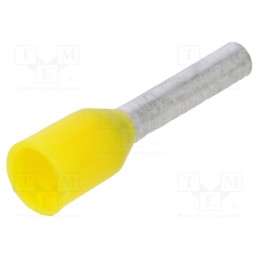 100 pcs : BM 00503 - Tip: bootlace ferrule, insulated, copper, 1mm2, 8mm, tinned, yellow