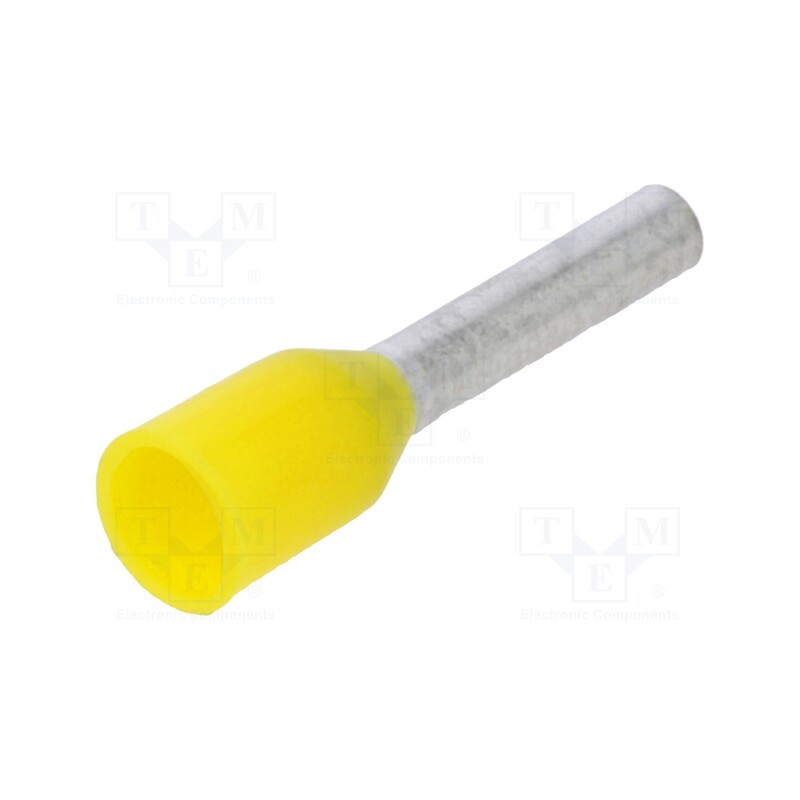 100 pcs : BM 00503 - Tip: bootlace ferrule, insulated, copper, 1mm2, 8mm, tinned, yellow