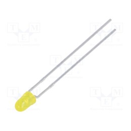20 pcs : L-7104SYDK - LED, 3mm, yellow, 70÷150mcd, 40°, Front: convex, 2÷2.5V