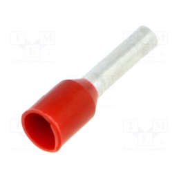 100 pcs : BM 00504 - Tip: bootlace ferrule, insulated, copper, 1.5mm2, 8mm, tinned, red