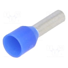 100 pcs : BM 00506 - Tip: bootlace ferrule, insulated, copper, 2.5mm2, 8mm, tinned, blue