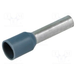 100 pcs : BM 005081 - Tip: bootlace ferrule, insulated, copper, 4mm2, 12mm, tinned, grey