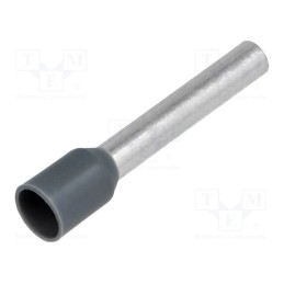 100 pcs : BM 00509 - Tip: bootlace ferrule, insulated, copper, 4mm2, 18mm, tinned, grey