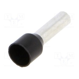 100 pcs : BM 00510 - Tip: bootlace ferrule, insulated, copper, 6mm2, 12mm, tinned, black
