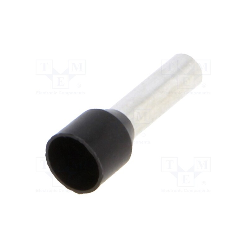 100 pcs : BM 00510 - Tip: bootlace ferrule, insulated, copper, 6mm2, 12mm, tinned, black